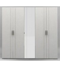 Kleiderschrank "Lionel", 5 Dreh-Türen, 229 cm, mit 1 Spiegeltüre